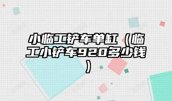 小臨工鏟車單缸（臨工小鏟車920多少錢）