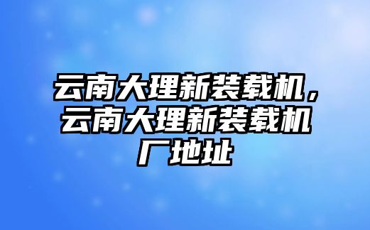 云南大理新裝載機，云南大理新裝載機廠地址