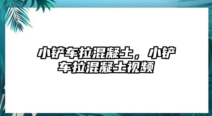 小鏟車拉混凝土，小鏟車拉混凝土視頻