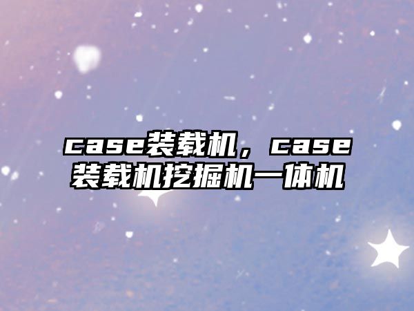 case裝載機，case裝載機挖掘機一體機