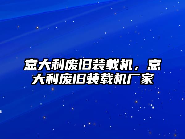 意大利廢舊裝載機，意大利廢舊裝載機廠家