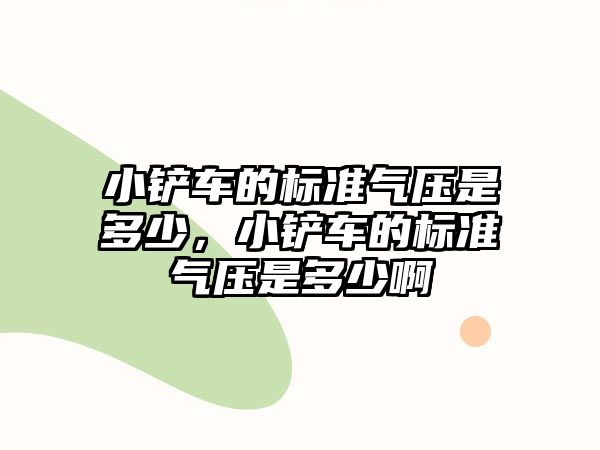 小鏟車(chē)的標(biāo)準(zhǔn)氣壓是多少，小鏟車(chē)的標(biāo)準(zhǔn)氣壓是多少啊