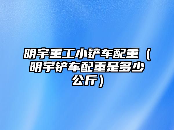 明宇重工小鏟車配重（明宇鏟車配重是多少公斤）