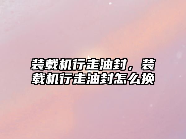 裝載機行走油封，裝載機行走油封怎么換