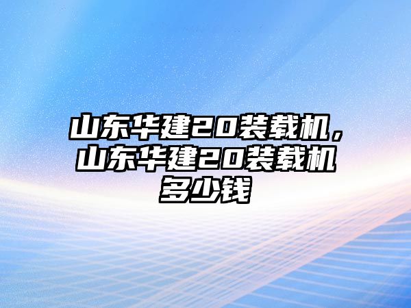 山東華建20裝載機(jī)，山東華建20裝載機(jī)多少錢(qián)