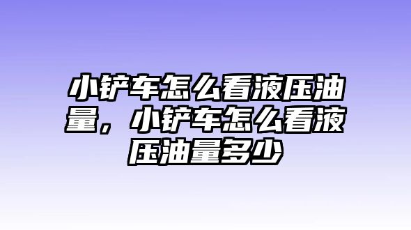 小鏟車怎么看液壓油量，小鏟車怎么看液壓油量多少