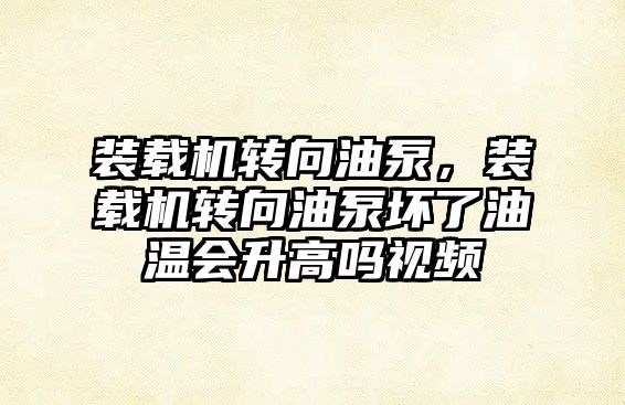 裝載機轉向油泵，裝載機轉向油泵壞了油溫會升高嗎視頻