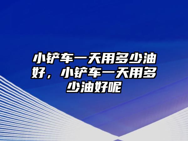 小鏟車一天用多少油好，小鏟車一天用多少油好呢