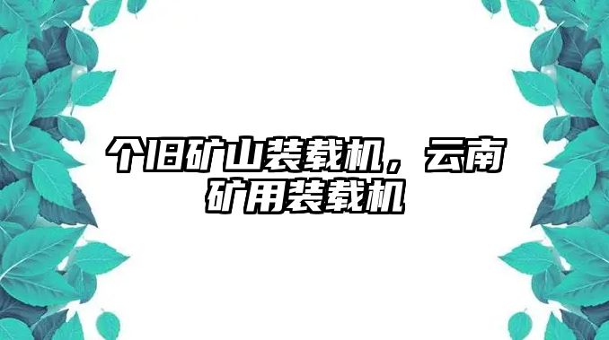 個舊礦山裝載機，云南礦用裝載機