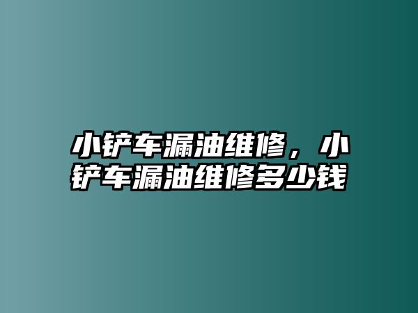 小鏟車漏油維修，小鏟車漏油維修多少錢