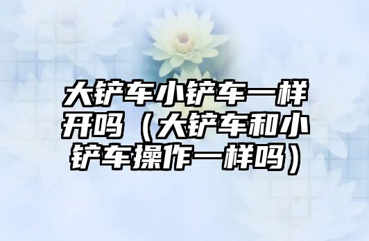 大鏟車小鏟車一樣開嗎（大鏟車和小鏟車操作一樣嗎）