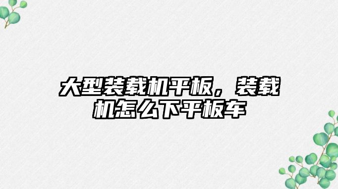 大型裝載機平板，裝載機怎么下平板車