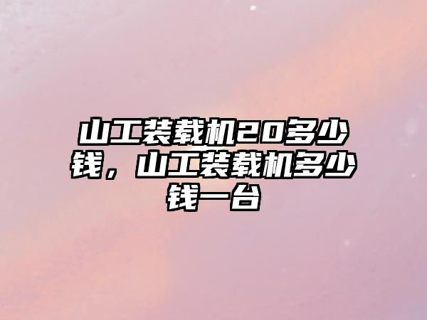 山工裝載機20多少錢，山工裝載機多少錢一臺