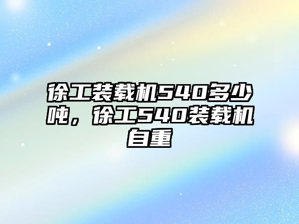 徐工裝載機540多少噸，徐工540裝載機自重