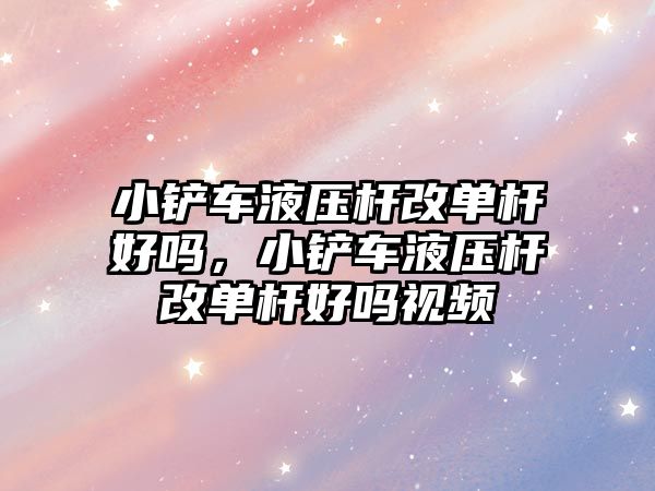 小鏟車液壓桿改單桿好嗎，小鏟車液壓桿改單桿好嗎視頻