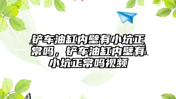 鏟車油缸內壁有小坑正常嗎，鏟車油缸內壁有小坑正常嗎視頻