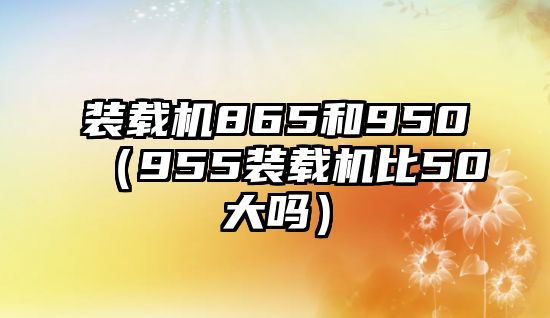 裝載機(jī)865和950（955裝載機(jī)比50大嗎）