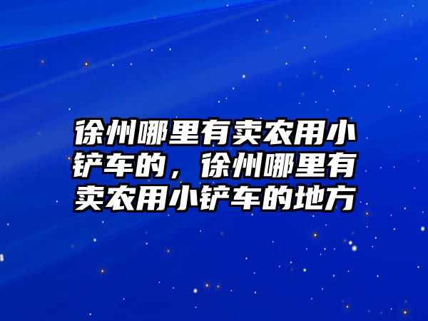 徐州哪里有賣農(nóng)用小鏟車的，徐州哪里有賣農(nóng)用小鏟車的地方