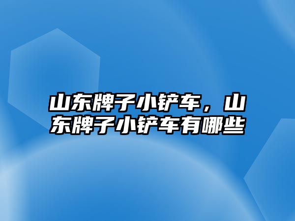 山東牌子小鏟車，山東牌子小鏟車有哪些