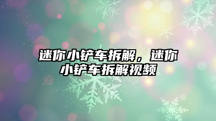 迷你小鏟車拆解，迷你小鏟車拆解視頻