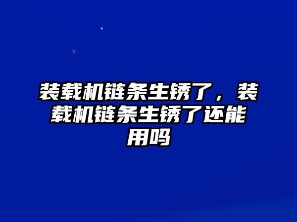 裝載機鏈條生銹了，裝載機鏈條生銹了還能用嗎