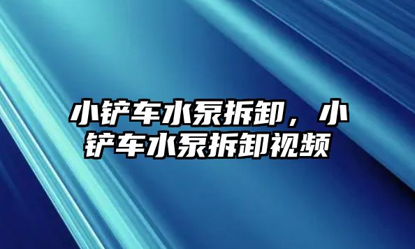 小鏟車水泵拆卸，小鏟車水泵拆卸視頻