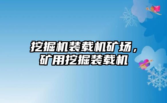 挖掘機裝載機礦場，礦用挖掘裝載機