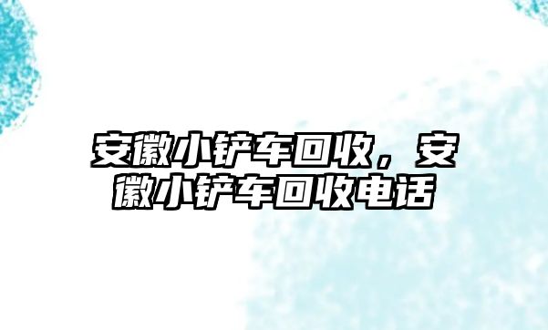 安徽小鏟車回收，安徽小鏟車回收電話