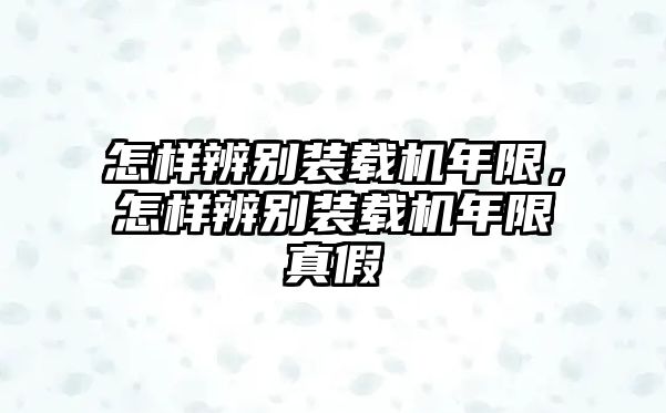 怎樣辨別裝載機(jī)年限，怎樣辨別裝載機(jī)年限真假