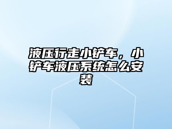 液壓行走小鏟車，小鏟車液壓系統怎么安裝