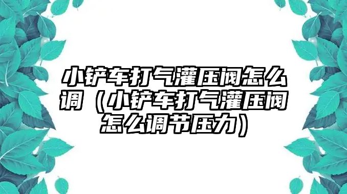 小鏟車打氣灌壓閥怎么調（小鏟車打氣灌壓閥怎么調節壓力）