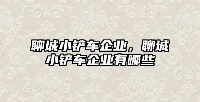 聊城小鏟車企業(yè)，聊城小鏟車企業(yè)有哪些