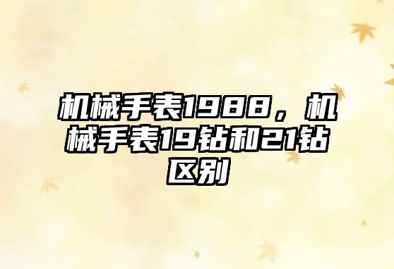 機械手表1988，機械手表19鉆和21鉆區別