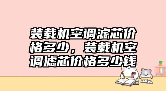 裝載機空調濾芯價格多少，裝載機空調濾芯價格多少錢