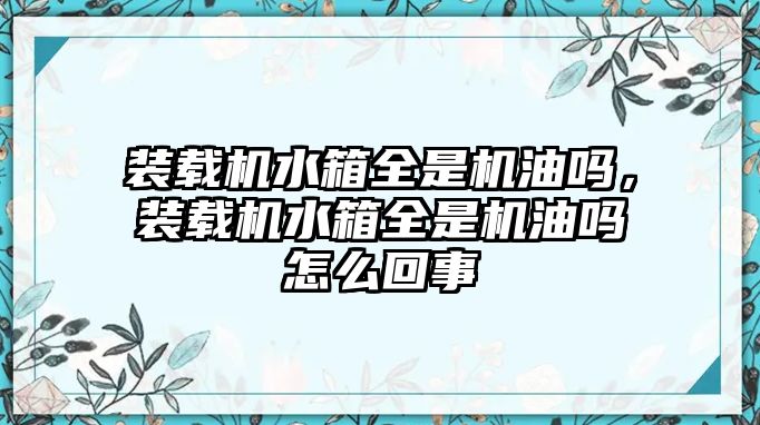 裝載機水箱全是機油嗎，裝載機水箱全是機油嗎怎么回事