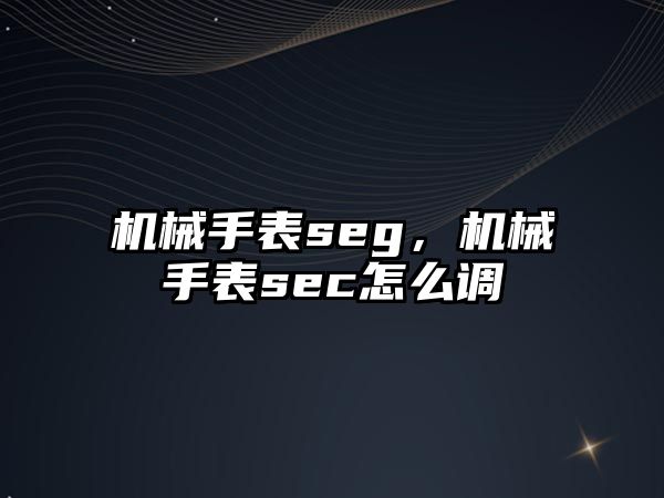 機械手表seg，機械手表sec怎么調