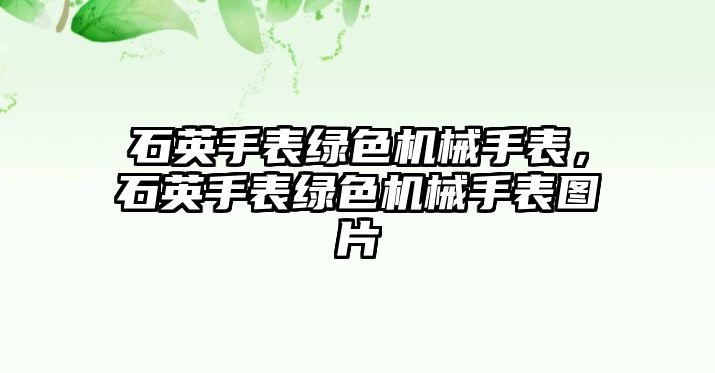 石英手表綠色機械手表，石英手表綠色機械手表圖片