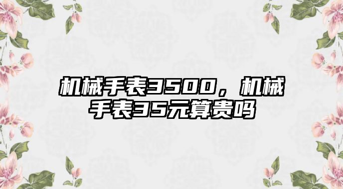 機械手表3500，機械手表35元算貴嗎