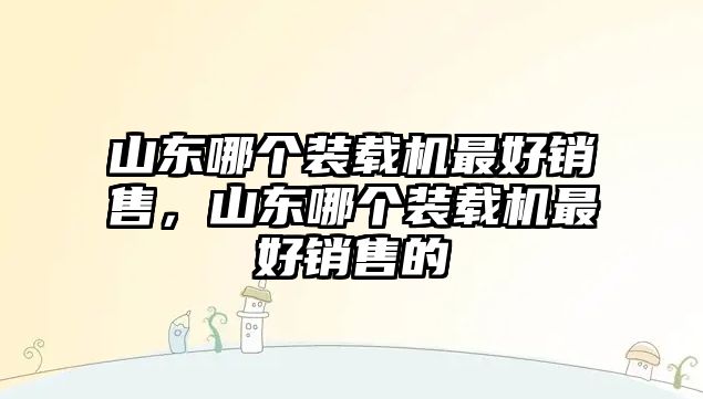 山東哪個(gè)裝載機(jī)最好銷售，山東哪個(gè)裝載機(jī)最好銷售的