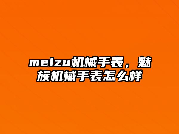 meizu機械手表，魅族機械手表怎么樣