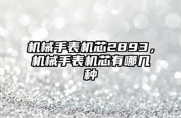 機械手表機芯2893，機械手表機芯有哪幾種