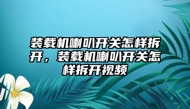 裝載機喇叭開關怎樣拆開，裝載機喇叭開關怎樣拆開視頻