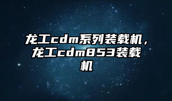 龍工cdm系列裝載機(jī)，龍工cdm853裝載機(jī)