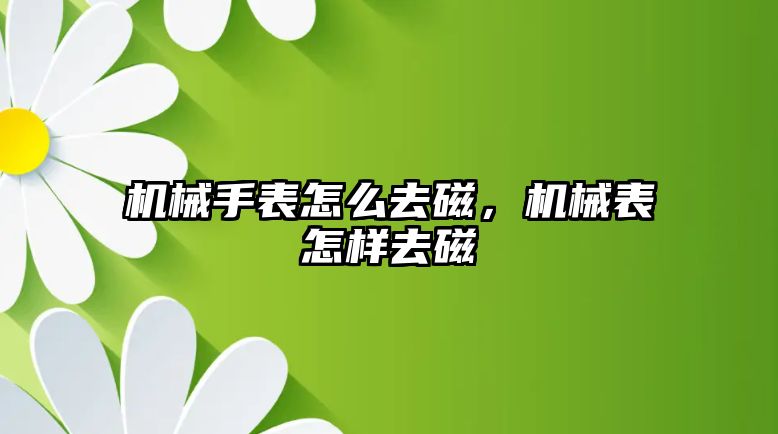 機械手表怎么去磁，機械表怎樣去磁