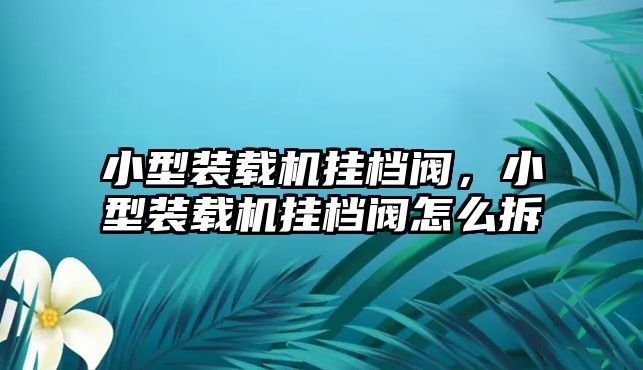 小型裝載機掛檔閥，小型裝載機掛檔閥怎么拆