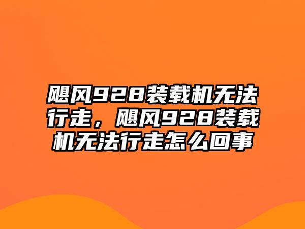 颶風928裝載機無法行走，颶風928裝載機無法行走怎么回事