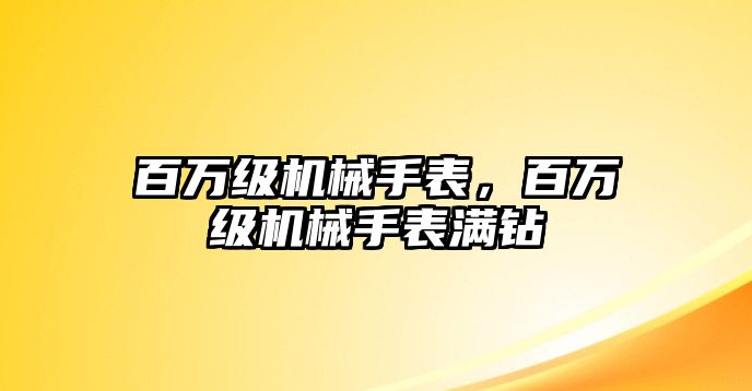 百萬級機械手表，百萬級機械手表滿鉆