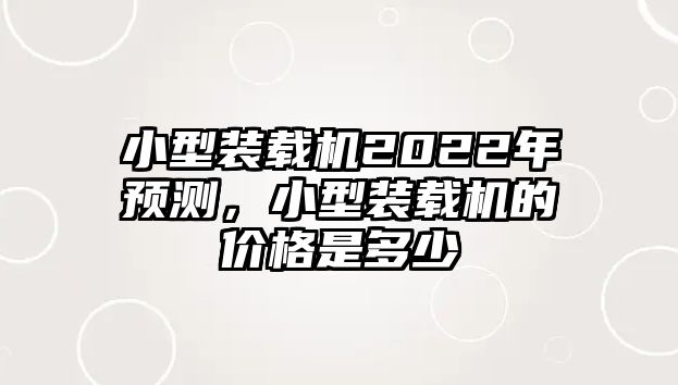 小型裝載機2022年預測，小型裝載機的價格是多少