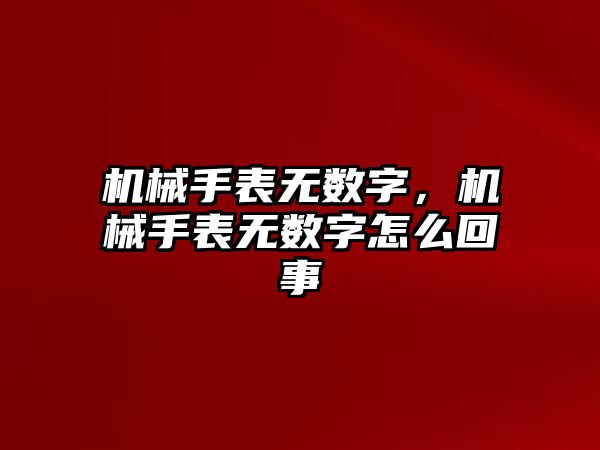 機械手表無數字，機械手表無數字怎么回事