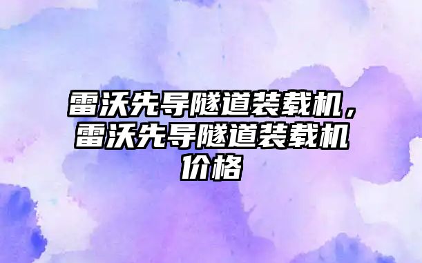 雷沃先導隧道裝載機，雷沃先導隧道裝載機價格